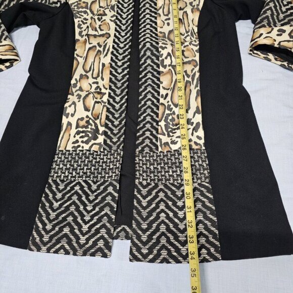 Chico's Open Coat Jacket Women Size 2 Animal Print Tapestry - Picture 8 of 13